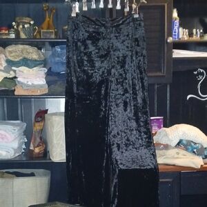 Cynthia Rowley Black Velvet Wide Leg Pants